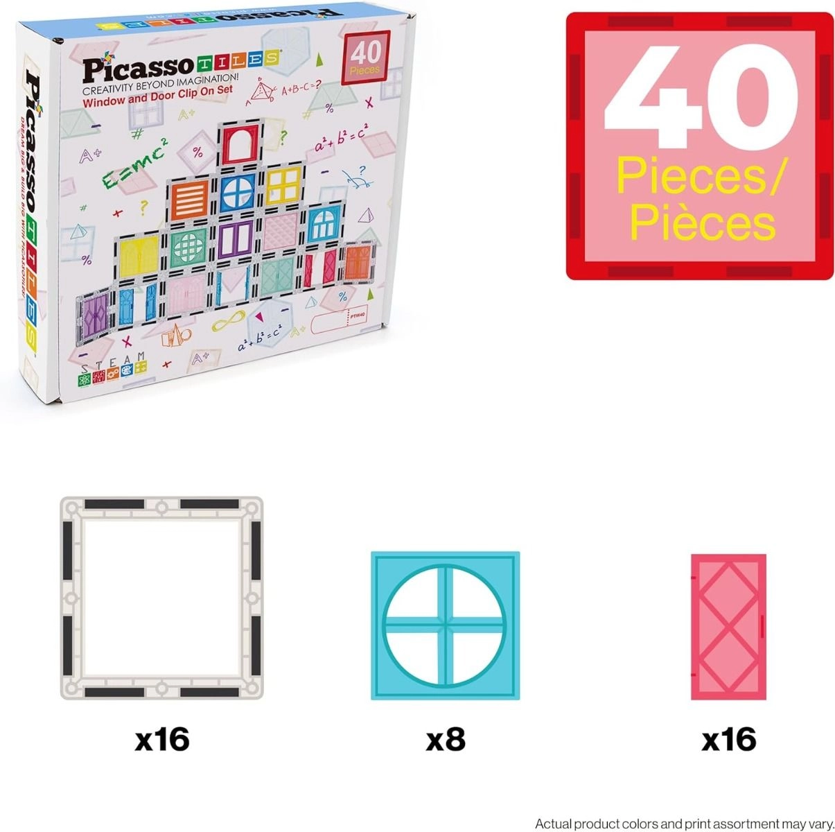 Magnetic Tiles Clip-On Window and Door - 40 pcs