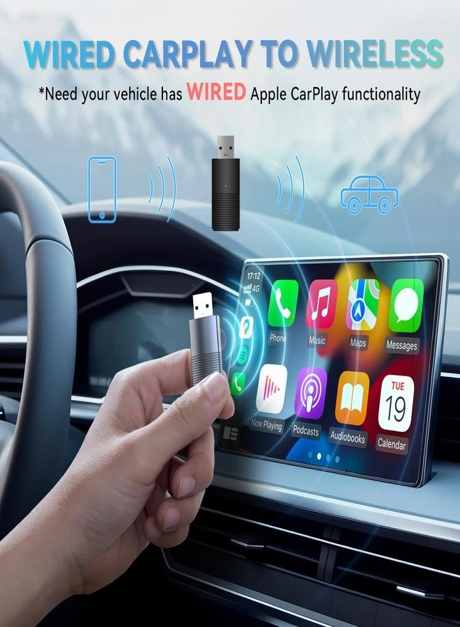 Wireless CarPlay Adapter - Converts Wired to Wireless USB C
