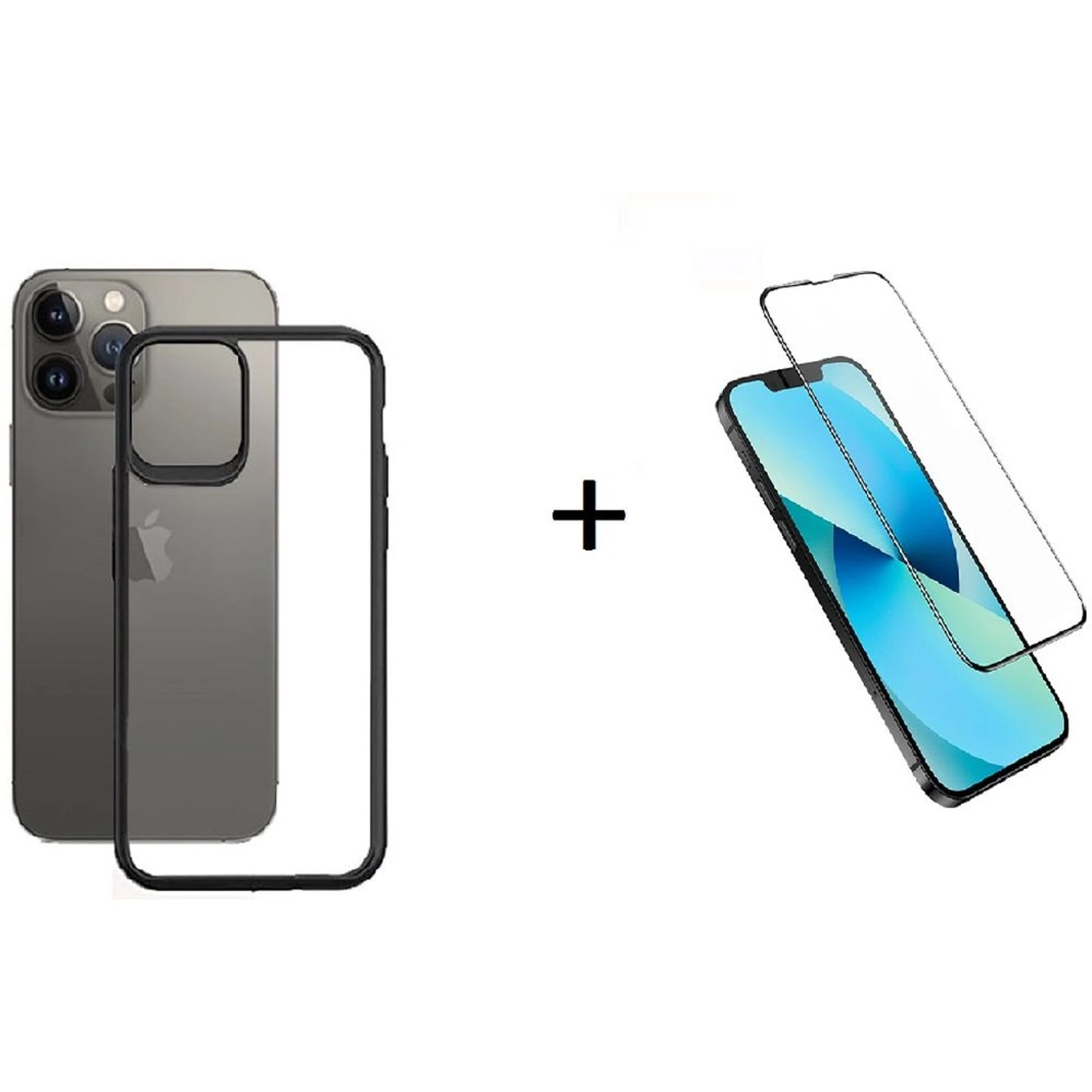 Blaktron Hard Case - Clear/Black for iPhone 13 Pro Max + Screen Protector