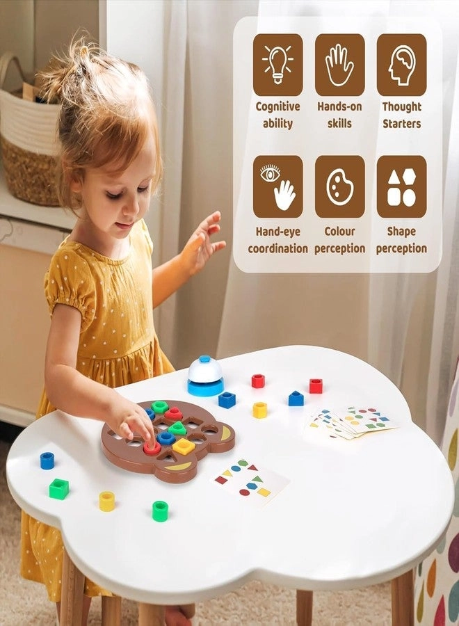Geometric Shape and Color Matching Puzzle Board Game with Bell - 3+ Years