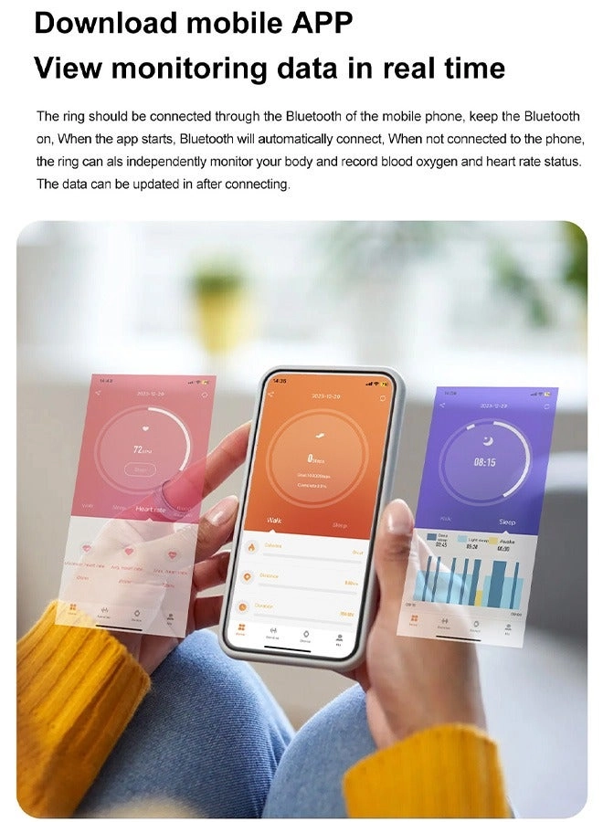 Fitness Tracker Smart Ring - Waterproof 24 hour 20.7mm