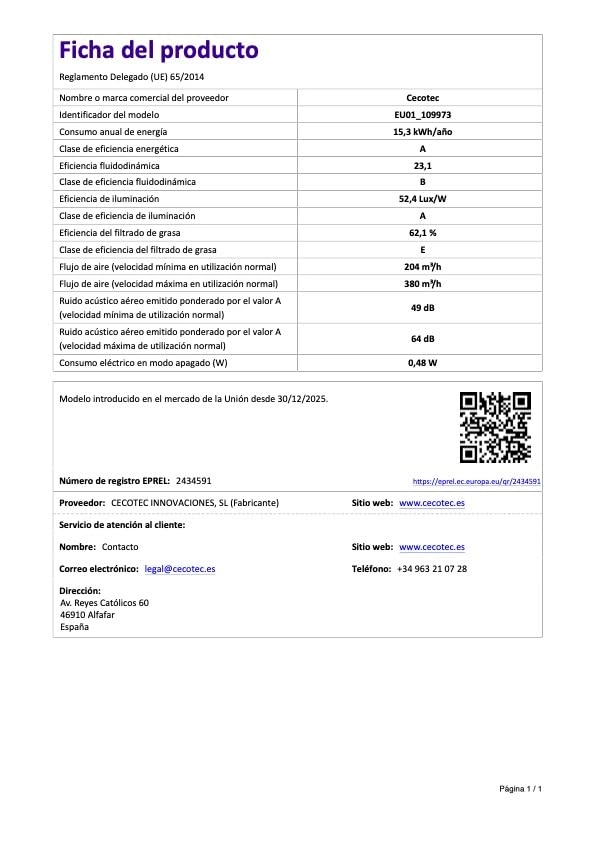 Bolero Flux PM 604000 - 382.5 m³/h 60 cm