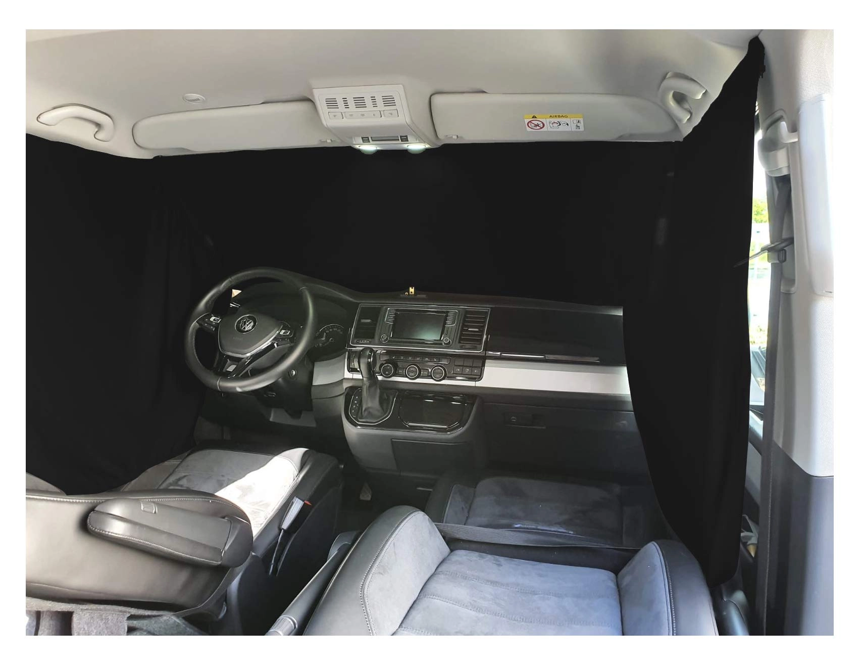 BREMER SITZBEZÜGE Driver's Cab Curtains - Black 2-Pack