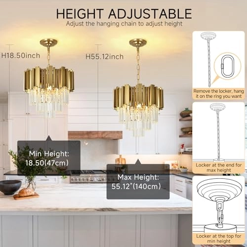 Modern Gold Crystal Chandelier - 40 cm E14