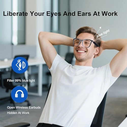 Smart Bluetooth Audio Glasses - Dual Speaker Open Ear