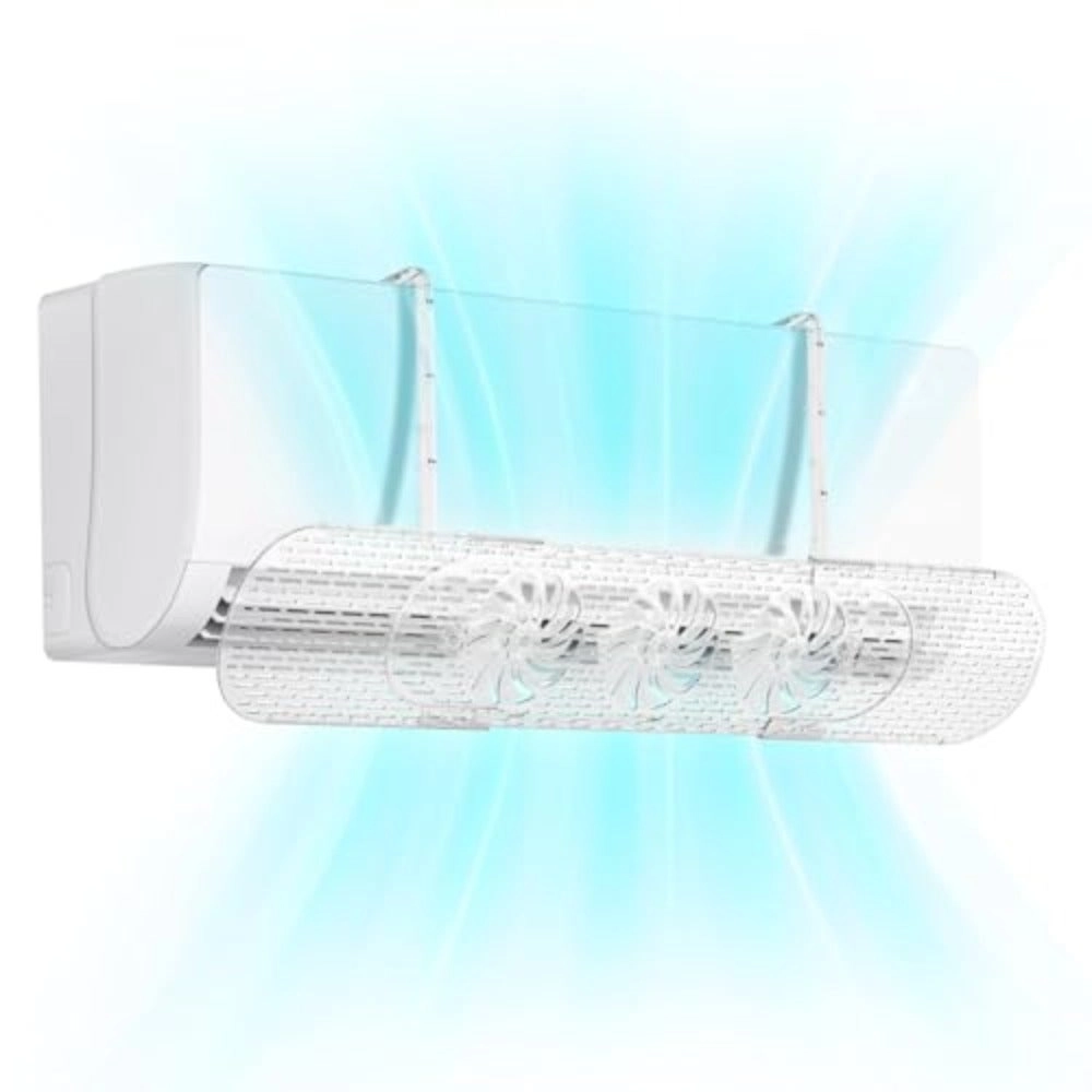 Generic Air Conditioner Deflector - 3 mini fans Transparent Adjustable 25-37in