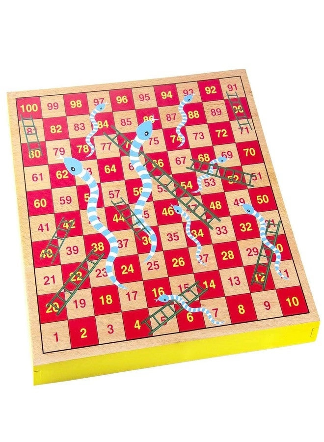 Ludo - Wooden Snakes and Ladders 2 in 1 Reversible