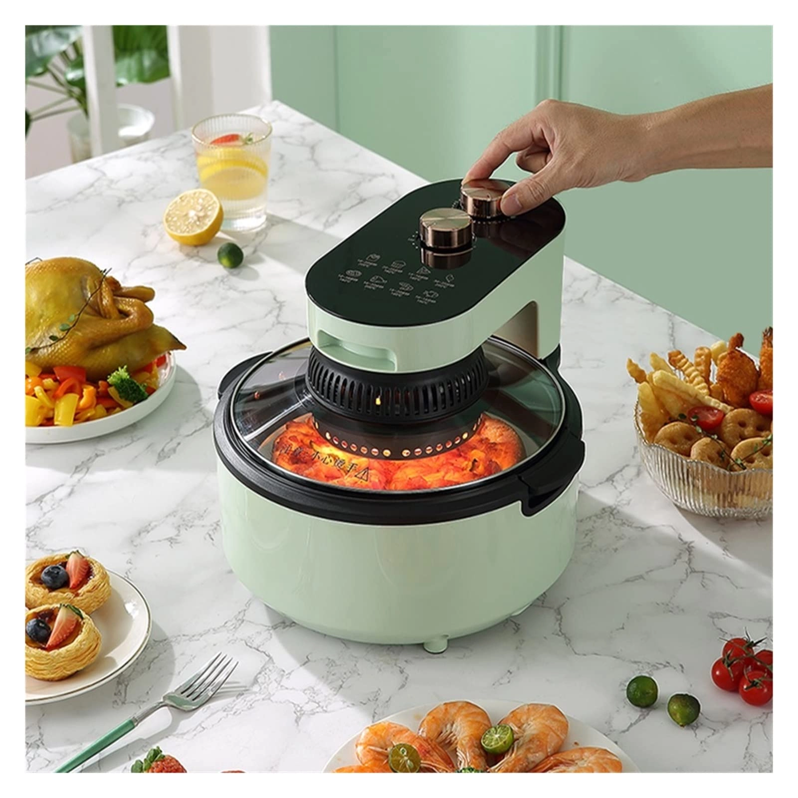 ZPYXGWODL Ring Vision Air Fryer - 6L