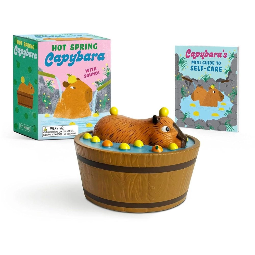 RUNNING PRESS USA Hot Spring Capybara Figurine - 2-3/4 inch tall (7 cm) (9780762489831)