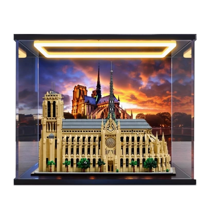 HCAEIOFJ Display Case for LEGO Architecture 21061 - Acrylic Notre-Dame