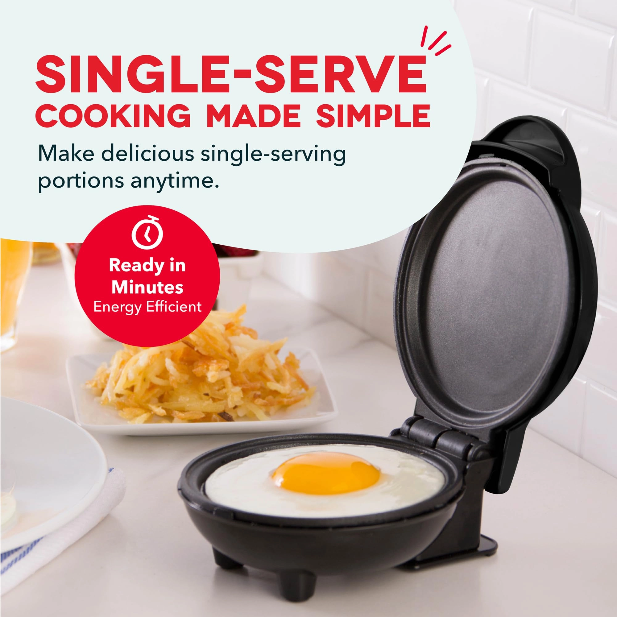 Mini Maker Electric Round Griddle - 4 Inch 350 watts Aqua