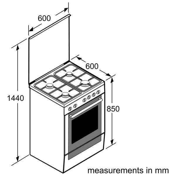 HGB320E50M GAS Cooker
