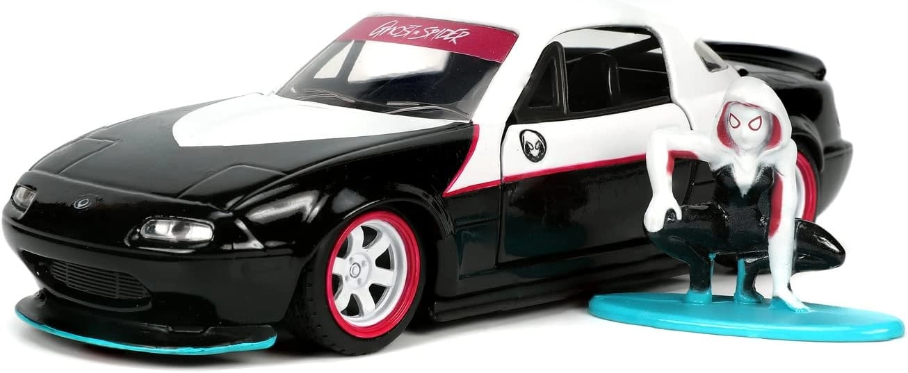 COLOR LAND CHILDRENS TOYS CENTER LLC Marvel Ghost-Spider 1990 Miata with Figure - 1:32