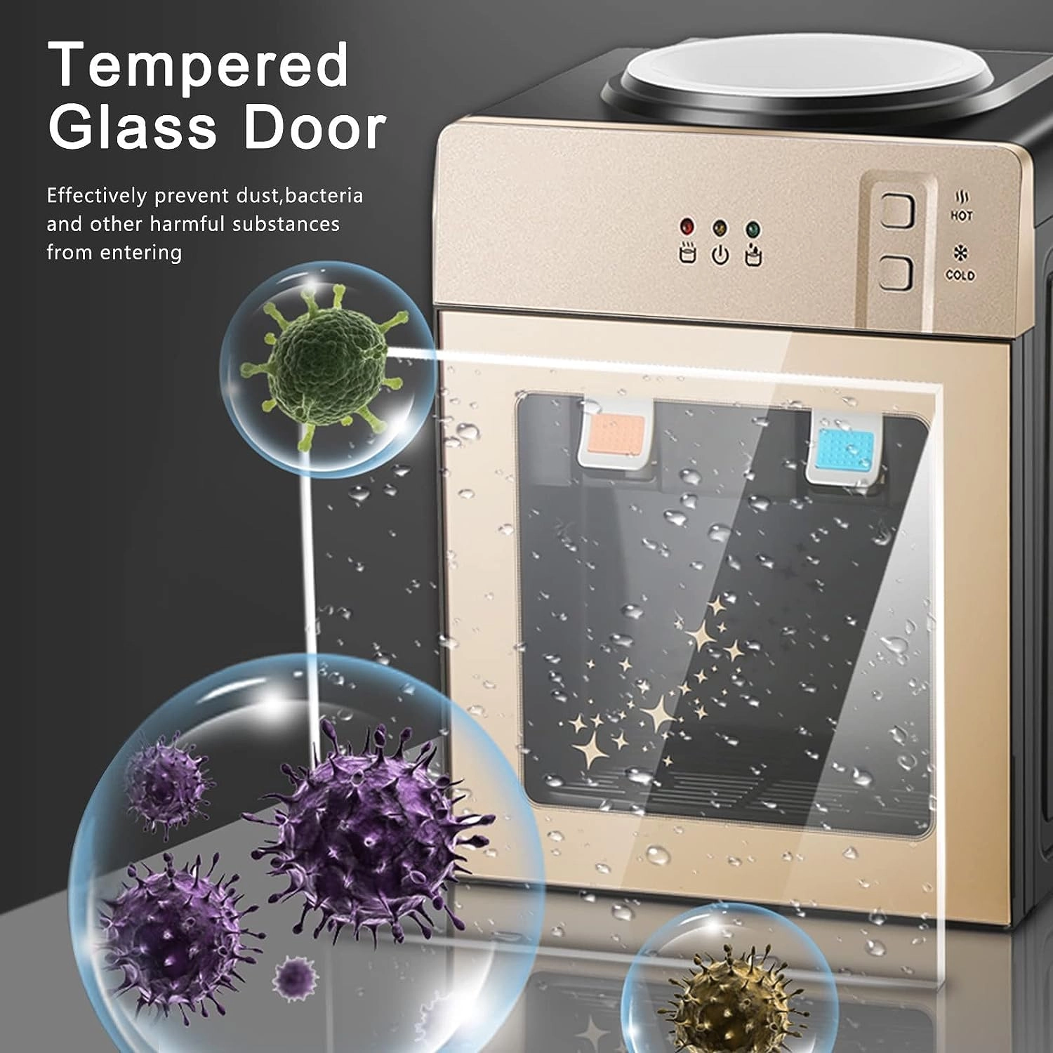 Top Loading Water Cooler Dispenser - 3 Temperature Settings 1 to 5 Gallon