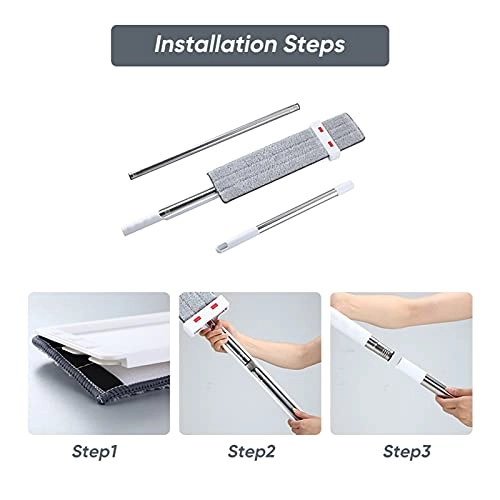 Flat Mop Plus - 50 CM 150cm With 3 Cloth