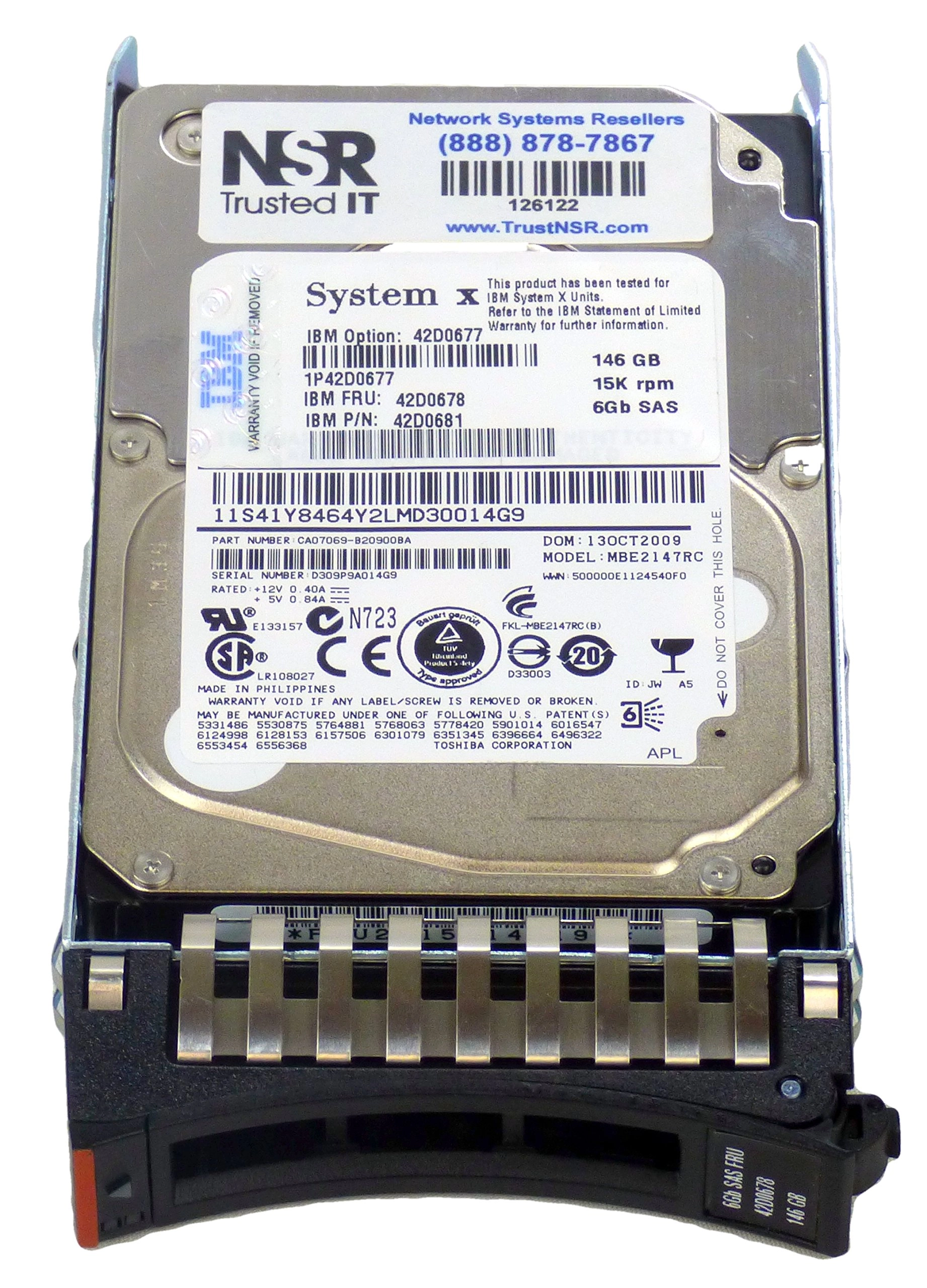 2.5" 15000rpm SAS 6Gb/s (42D0677) - 146 GB