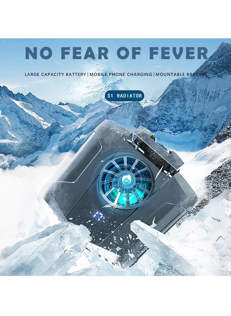 3 in 1 Wireless Phone Cooler - 3600mAh Rechargeable RGB Lighting 3 Speed Control