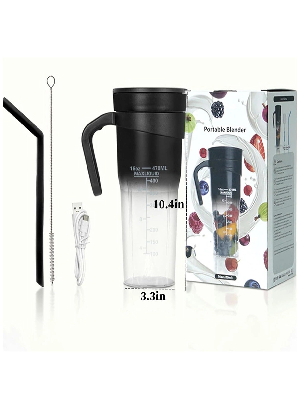 Wireless Portable Blender - USB-C Rechargeable IP8 Waterproof One-Touch Cleaning