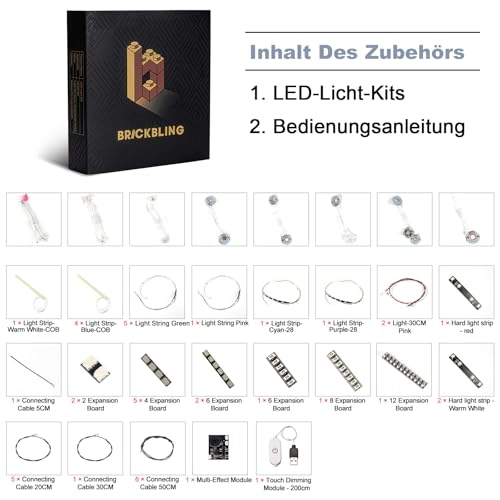 Touch Dimmer Switch LED Light Set - Compatible with 10366 Tropical Aquarium USB/Battery Powered