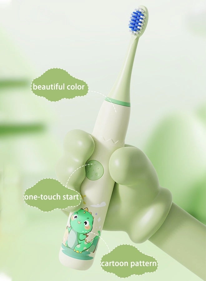 Kids Rechargeable Electric Toothbrush - 6 Brush Heads Timer USB Rechargeable
