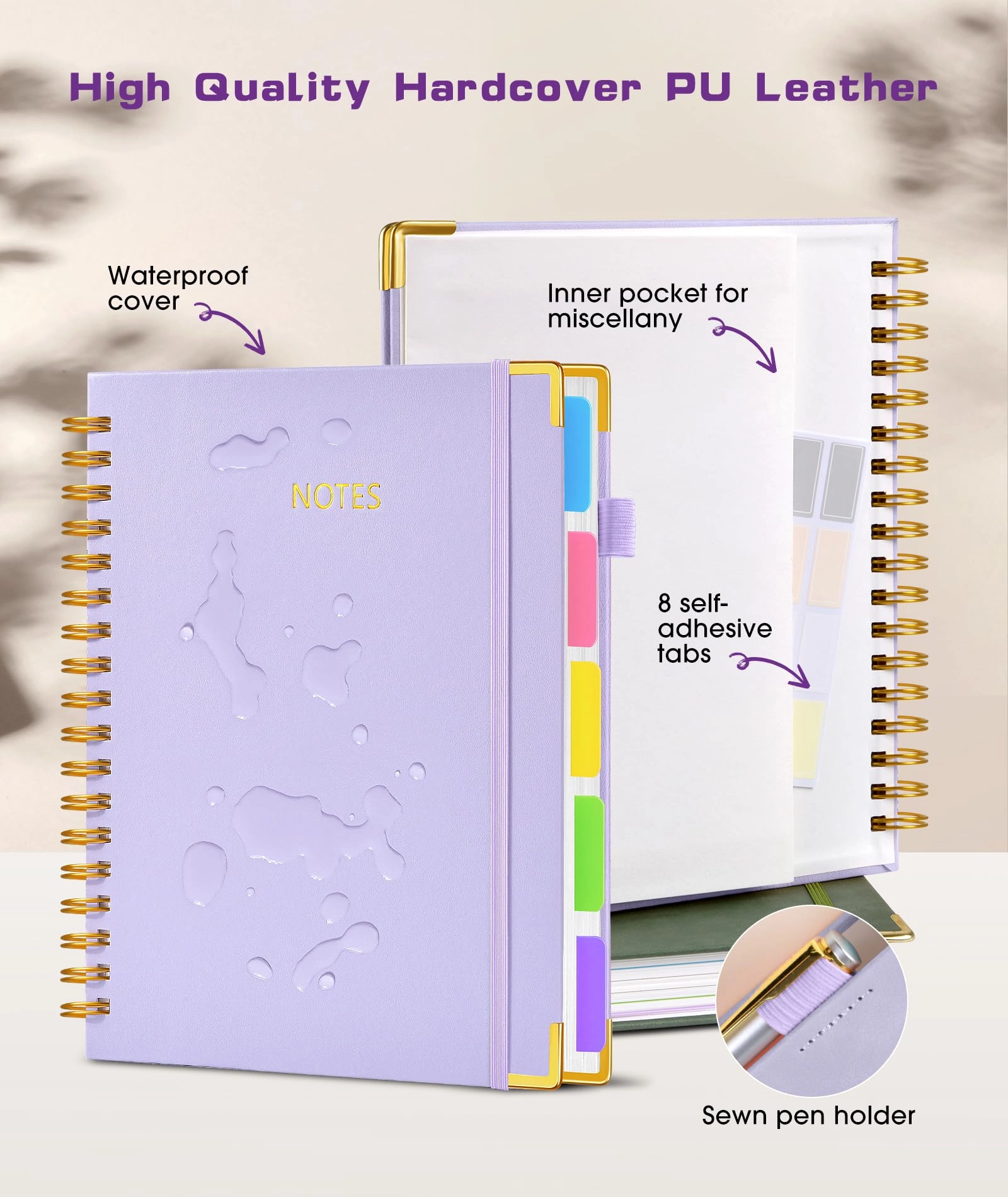 Spiral Notebook Large Hardcover - Lined 150 Sheets