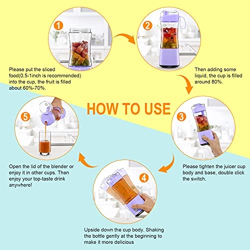 8S-11S - Portable USB Rechargeable Mini Blender