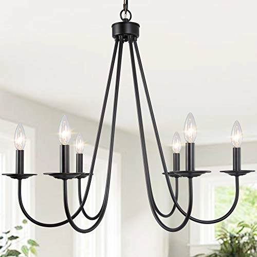 6-Light Farmhouse Chandelier - Dimmable