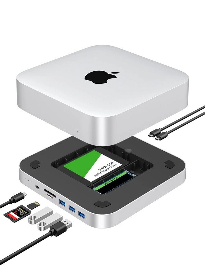 GEWOKLIY Mac Mini Dock - USB-C 10Gbps Dual SSD Enclosure