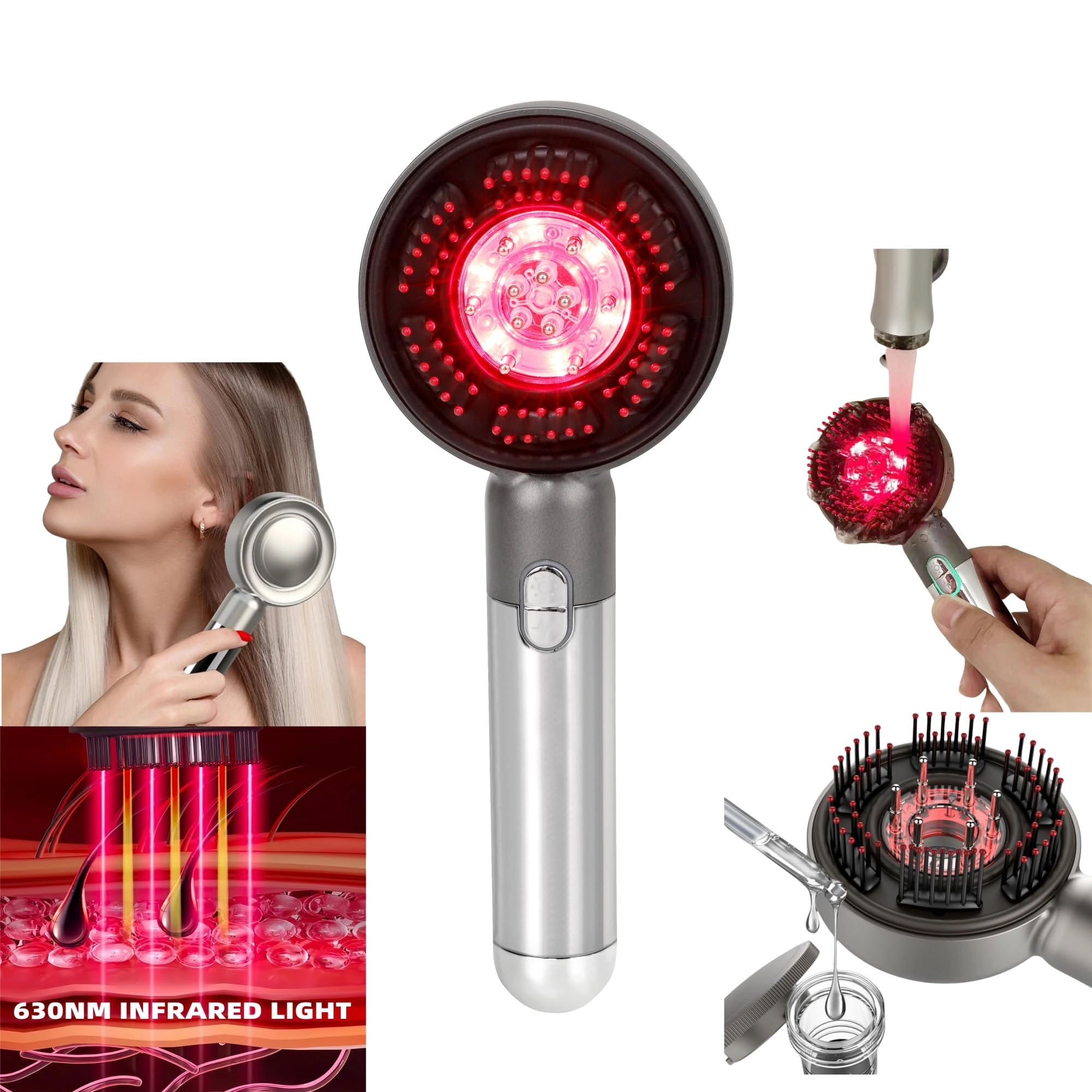 YXYOUNG Scalp Massager - 3 in 1 Red Light Therapy Oil Applicator