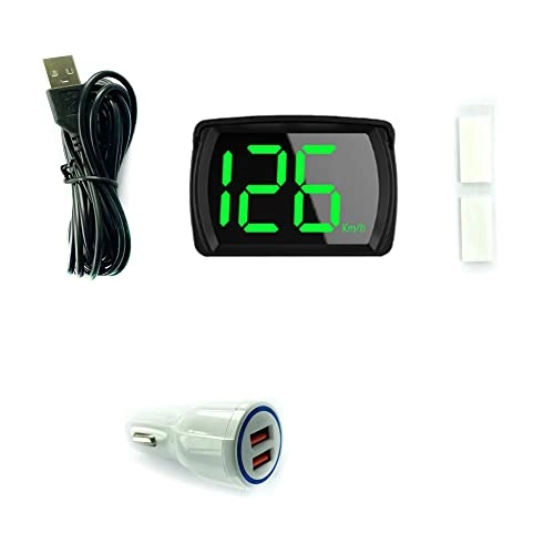 Car HUD Headup Display - KM/H MPH GPS + Car Charge Adapter