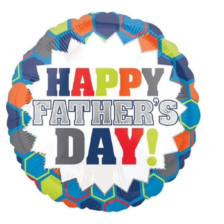 S40 Happy Fathers Day Burst Foil Balloon