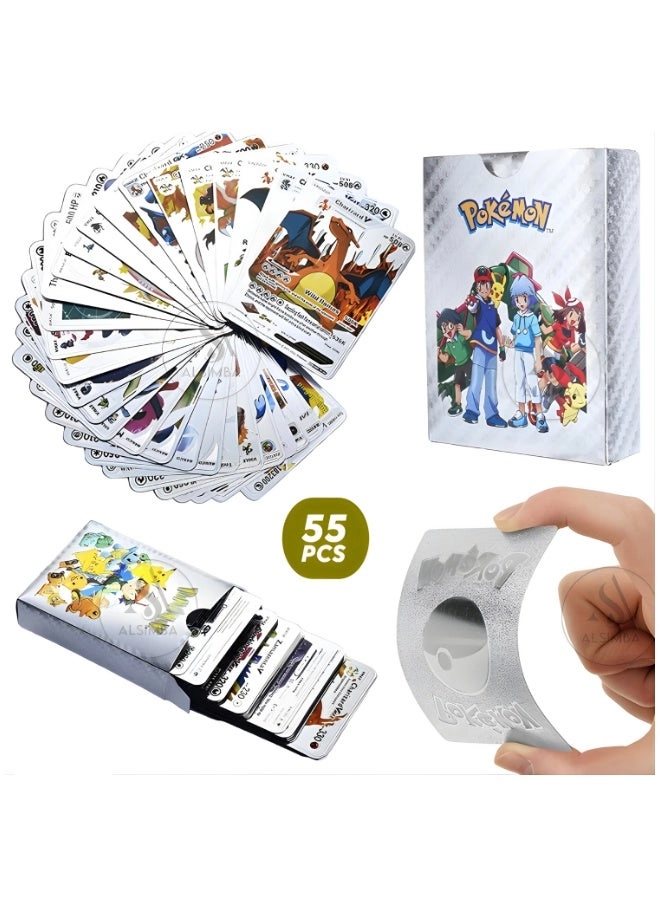 Assorted Cards Deck Box Set - Silver 55pcs