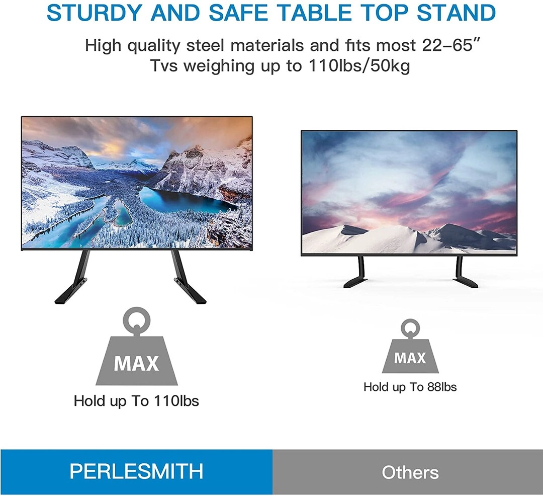 Table Top TV Stand - 22"-65" 110 pounds