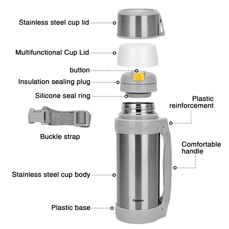 FISSMAN KITCHENWARE Double Wall Vacuum Bottle - 1500ml