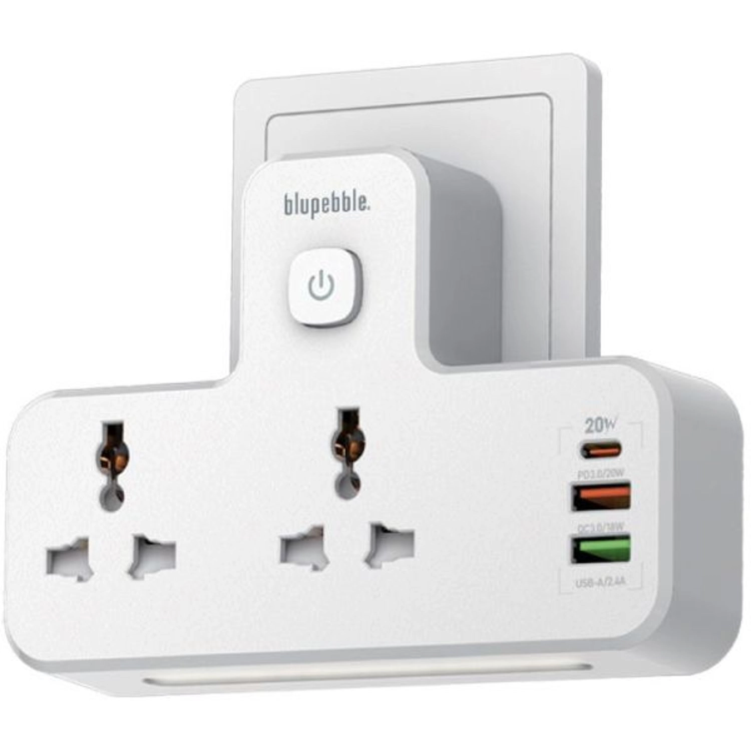 BP-WA190J2P-WH - 2 Universal Socket | USB Type A | USB 3.0 | USB Type C