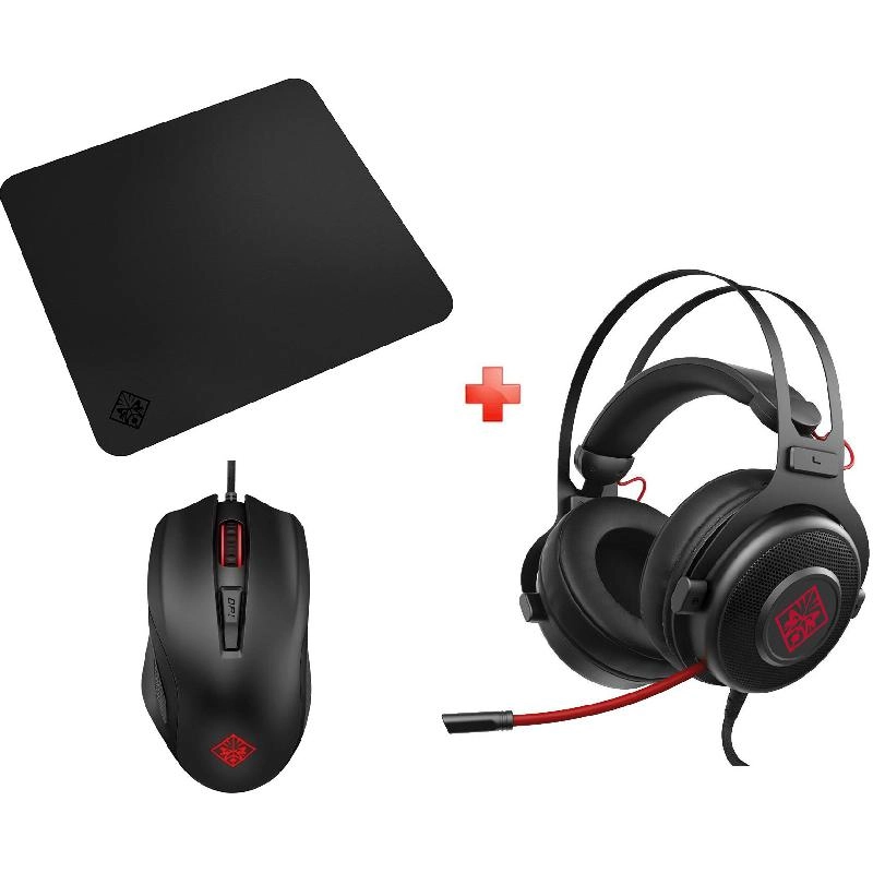 HP OMEN 600 Mouse - Wired + 800 Headset - Wired + Mouse Pad - Wired