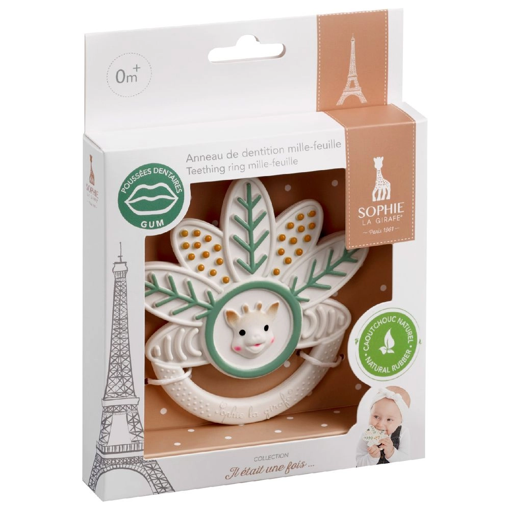 Mille-Feuille Teething Ring - natural rubber