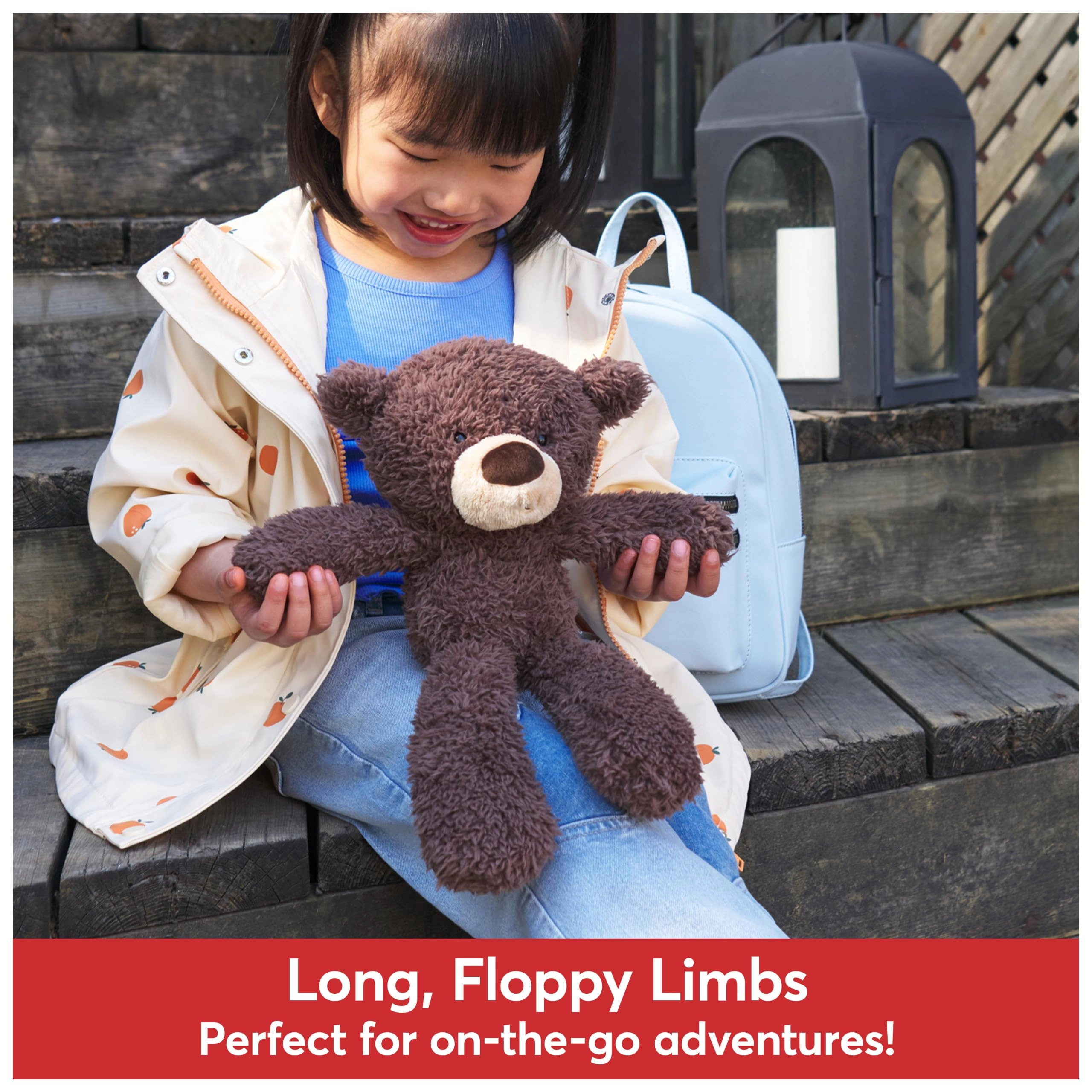 Fuzzy Teddy Bear - 13.5" Gray