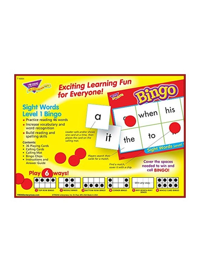 Sight Words Bingo - 10+ Years