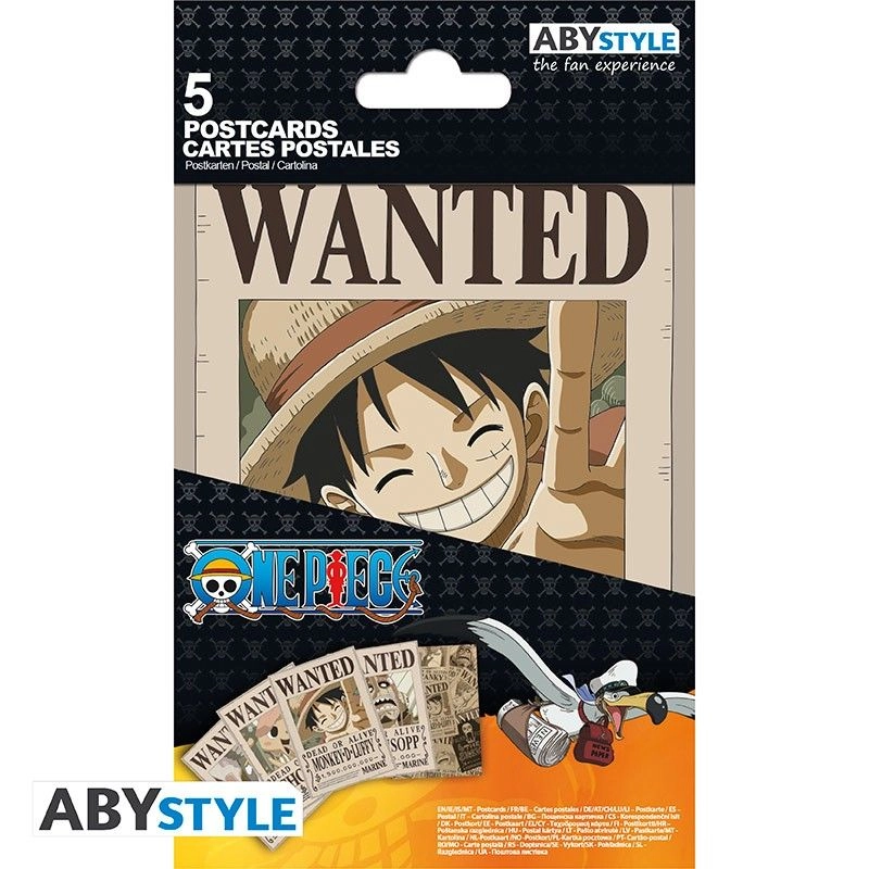 One Piece - Postcards - Wanted Set 1 - 280g/m² with laminated finition 14.8x10.5cm