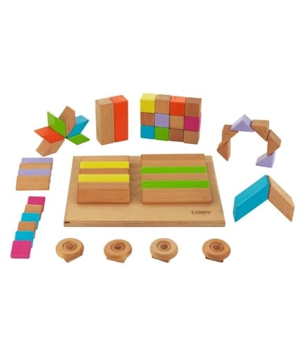 Expert Magnetic Wooden Block Game Set - 3 months and up 55 pieces