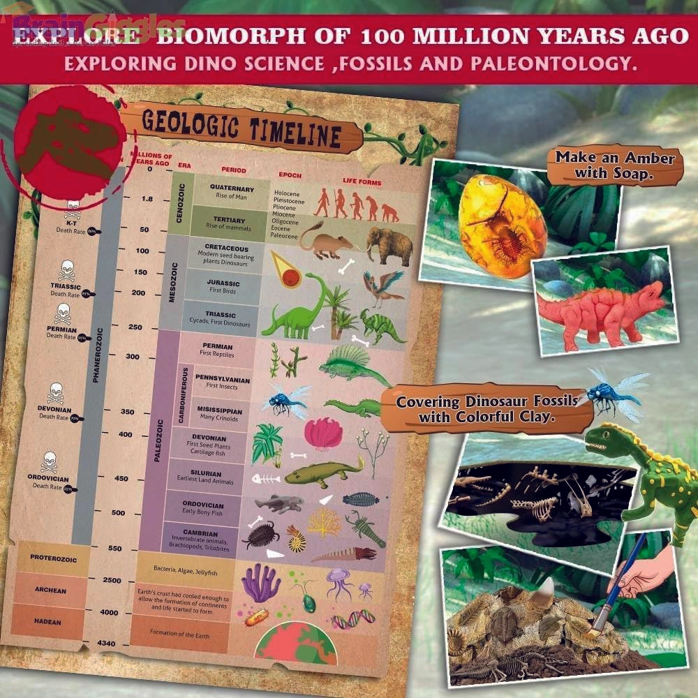 Science Experiment Kit Exploring Prehistoric Life - 8 years+ 17 pieces