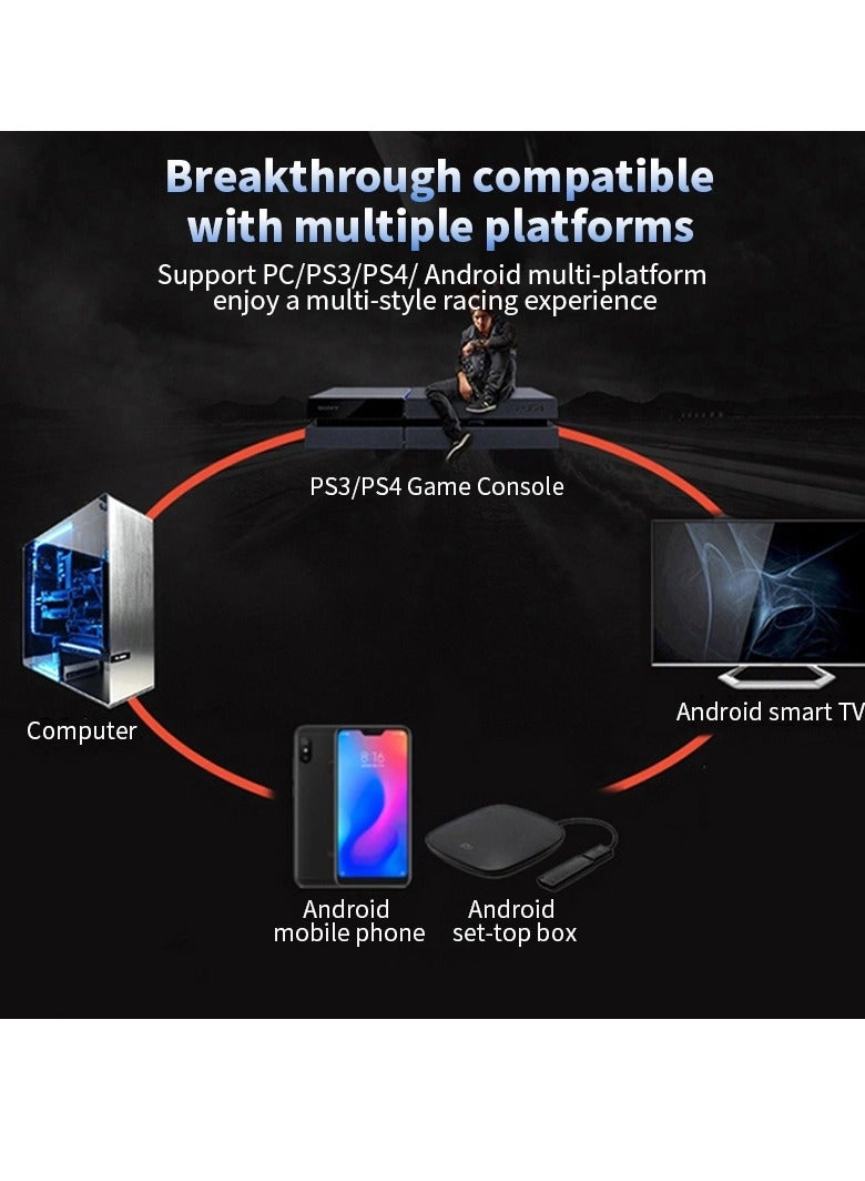 Gaming Steering Wheel Racing Wheel & Pedals - PS4 PS3 PC Android