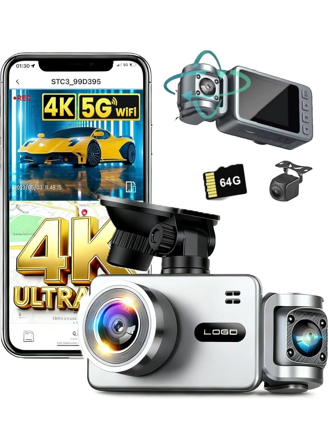 M.A&F's 3 Channel Dash Camera - 4K