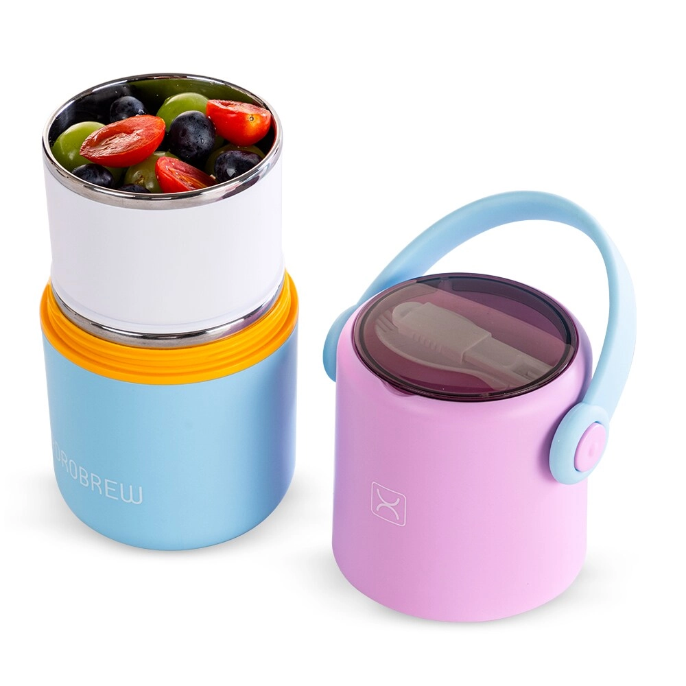 Double Decker Stainless Steel Lunch Box - Sage and Amber 0.82L