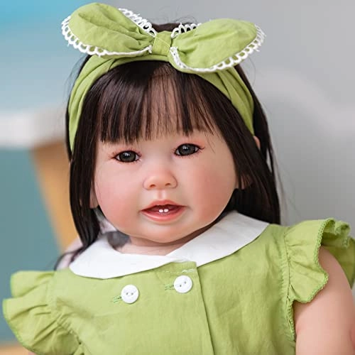 Teegan Reborn Doll - 24 Inches Black Hair Blue Eyes