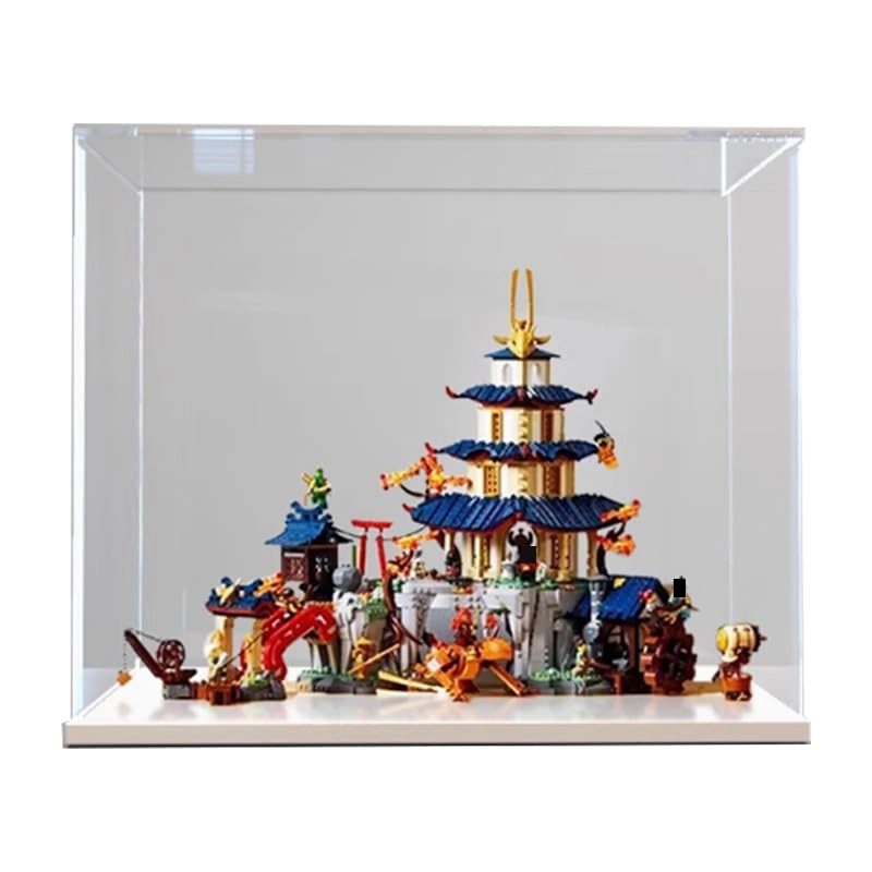 Clear Acrylic Display Case - 55x50x25cm Wood Bottom+top Light