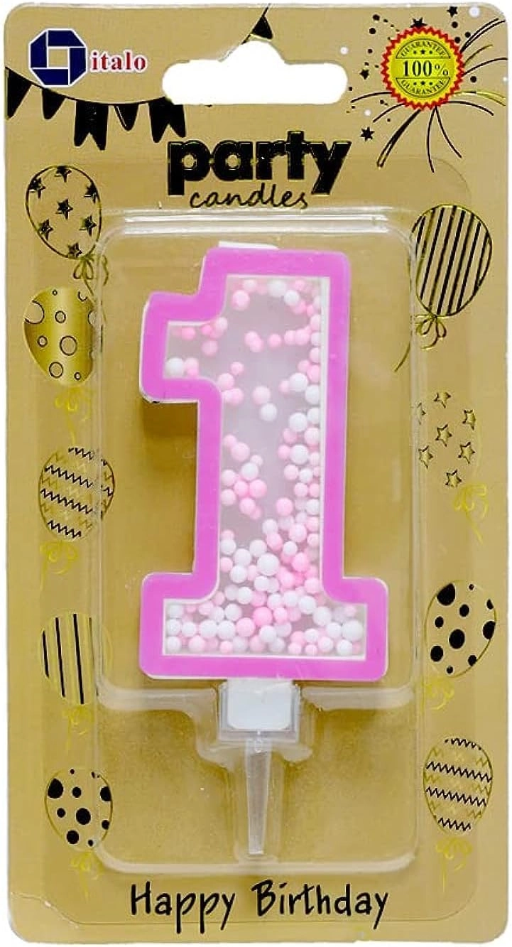 1 Number Foam Balls Birthday Candle - Blue