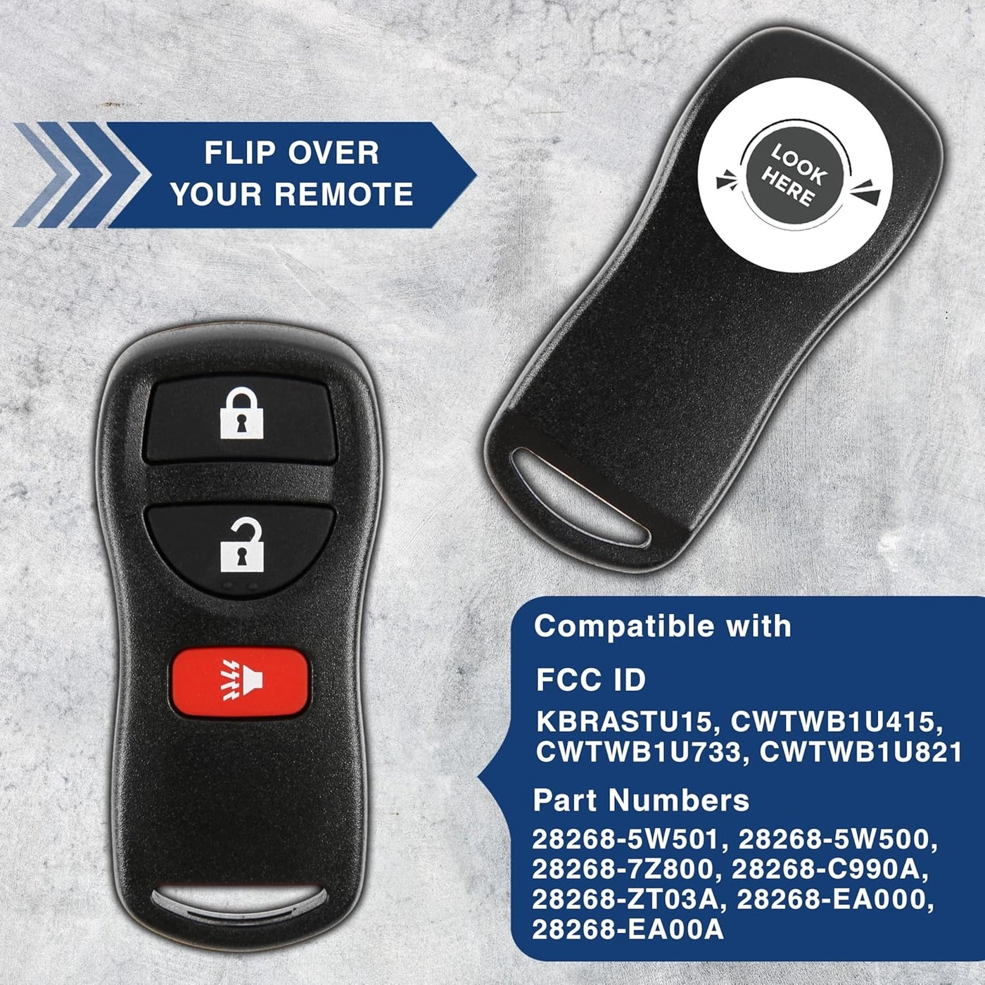 Keyless Entry Remote Control Car Key Fob Pack