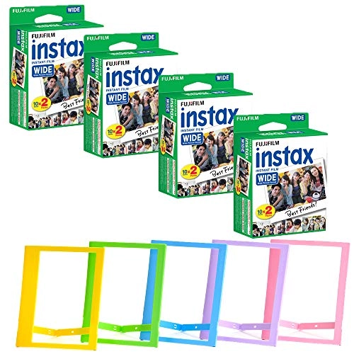 Instax Wide Film - 80 Sheets 10.6 x 8.4 cm + Plastic Photo Frames